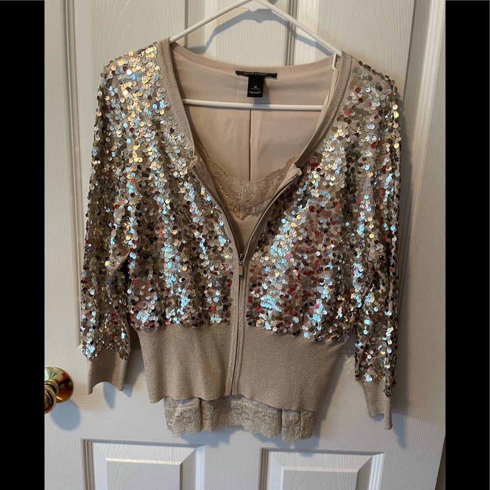 White House Black Market Cardigan and Cami set.